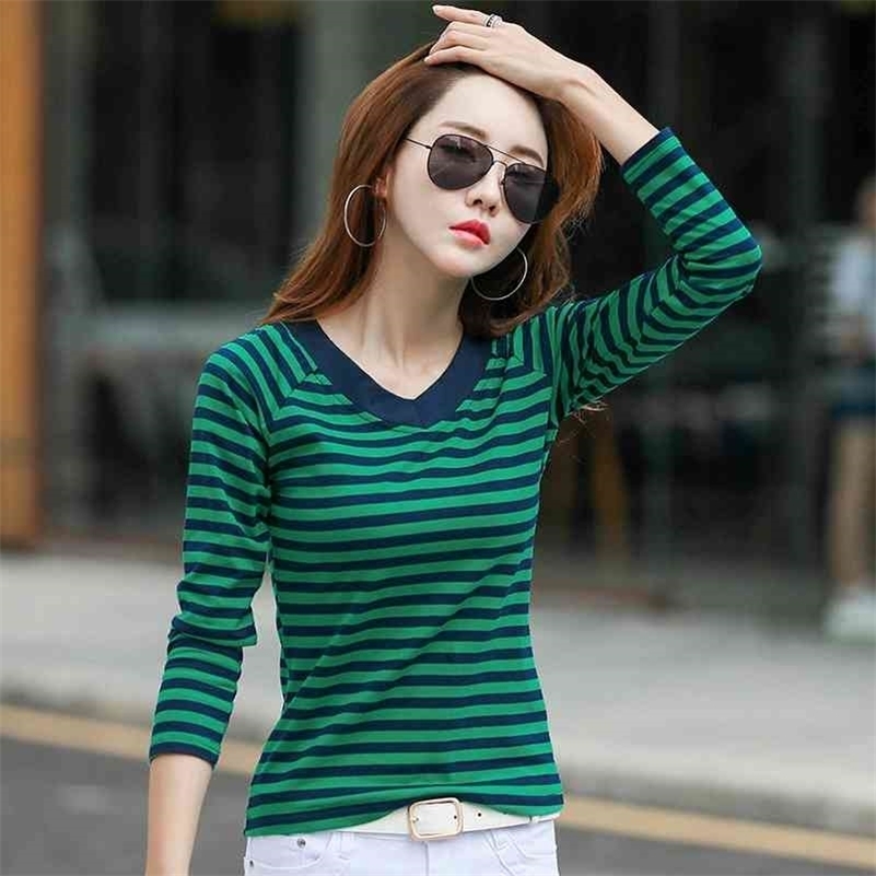 T-Shirt Women Shirts Long Sleeve Autumn Casual Shirt Striped Female T Shirts Women' Cotton Camisa Feminina 210518, Brown
T-Shirt Women Shirts Long Sleeve Autumn Casual Shirt Striped Female T Shirts Women' Cotton Camisa Feminina 210518, Brown
