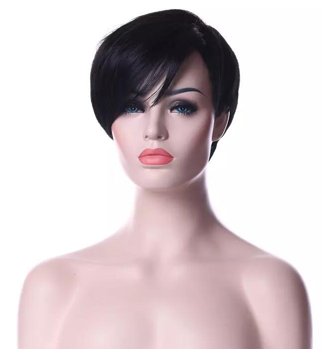 Fashion Short Straight Black Hairstyle Synthetic Hair Wig for Women's Daily Life Cosplay