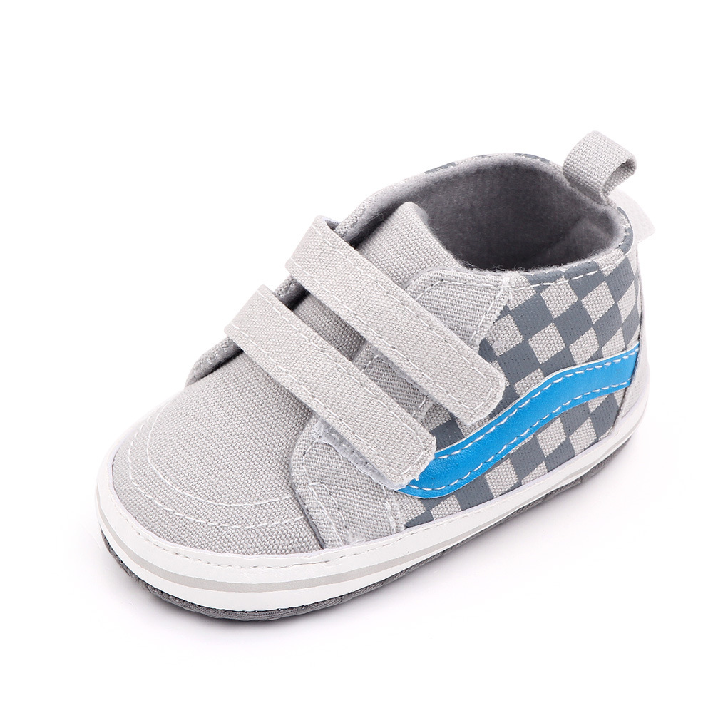 Newborn Shoes Boys Girls First Walkers Crib Soft Bottom Kids Lace Up PU Prewalker Sneakers