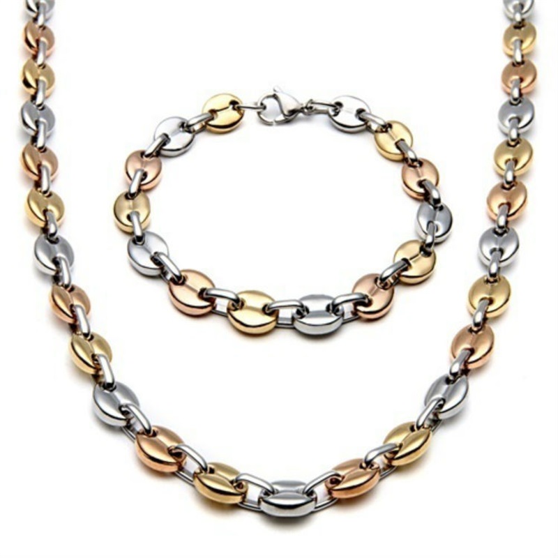 Fashion Jewlery 9mm Wide Brand New Men/Women's Silver/Black/Golg Tone Stainless Steel Coffee Bean Link Chain Necklace Bracelet nb07 774 T2
Fashion Jewlery 9mm Wide Brand New Men/Women's Silver/Black/Golg Tone Stainless Steel Coffee Bean Link Chain Necklace Bracelet nb07 774 T2