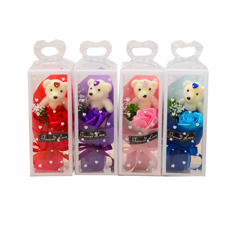 Beauty Handmade Bear doll Rose Soap Flowers Bouquets With PVC Gift Box Bouquet Creative Decorative Flower For Christmas, Customize
Beauty Handmade Bear doll Rose Soap Flowers Bouquets With PVC Gift Box Bouquet Creative Decorative Flower For Christmas, Customize