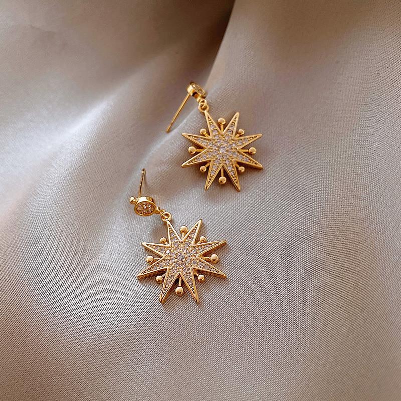 Dangle & Chandelier Temperament Bling Rhinestones Star Drop Earrings Gold Color Alloy Beads Eight-pointed Party Pendientes 2021
Dangle & Chandelier Temperament Bling Rhinestones Star Drop Earrings Gold Color Alloy Beads Eight-pointed Party Pendientes 2021