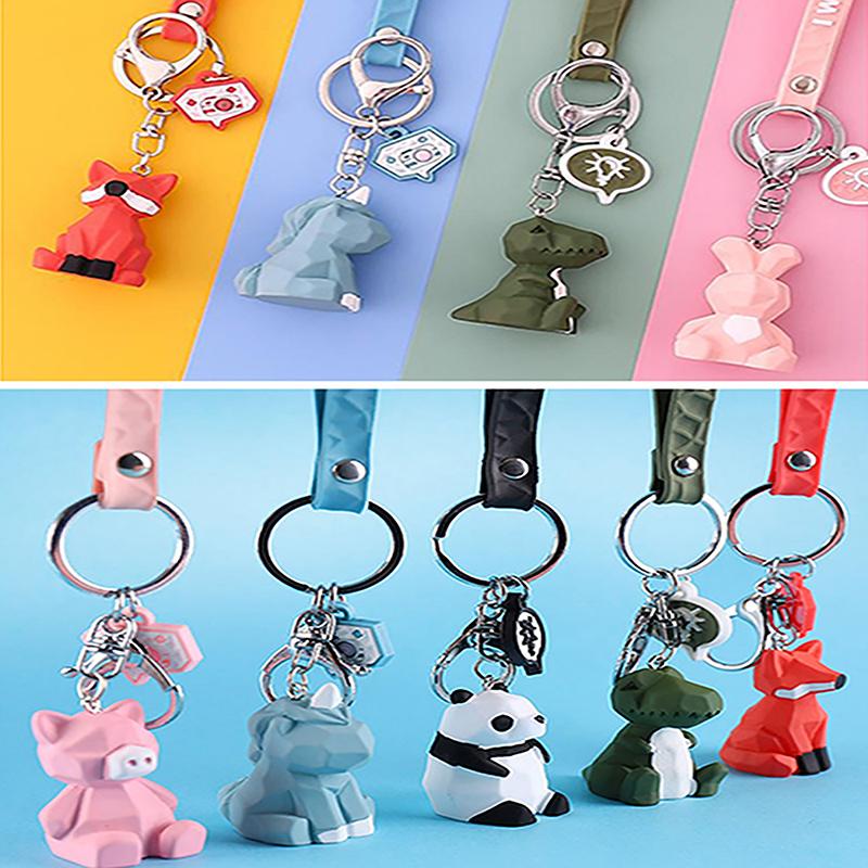 Charms Cartoon Animal Keyring Cute Polygon Geometric Section Dinosaur Keychain Panda Bear Cat Bags Key Chain Hanging Accessory, Bronze;silver
Charms Cartoon Animal Keyring Cute Polygon Geometric Section Dinosaur Keychain Panda Bear Cat Bags Key Chain Hanging Accessory, Bronze;silver