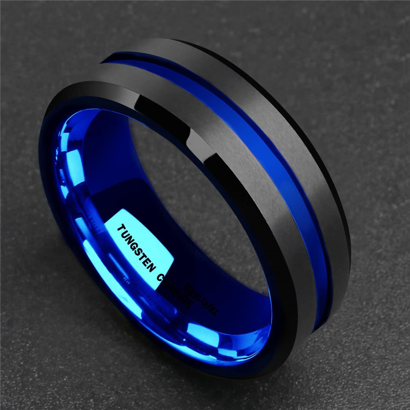 Fashion 8mm Matte Finish Black Tungsten Carbide Ring Blue Groove Wedding Band for Men's Engagement Party Jewelry Size 6-13
Fashion 8mm Matte Finish Black Tungsten Carbide Ring Blue Groove Wedding Band for Men's Engagement Party Jewelry Size 6-13