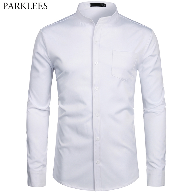 Men's Hipster Mandarin Collar Dress Shirts Brand Slim Fit Long Sleeve Chemise Casual Work Busienss Shirt Male White 2XL 210708, Dark blue
Men's Hipster Mandarin Collar Dress Shirts Brand Slim Fit Long Sleeve Chemise Casual Work Busienss Shirt Male White 2XL 210708, Dark blue