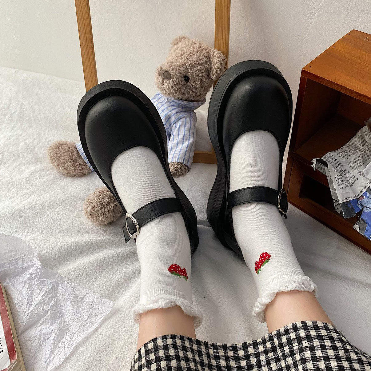 students Lolita Shoes Patent Leather Mary Janes Shoes 2022 New Women Platform Shoes Buckle Girls Thick Sole Ladies, Matte
students Lolita Shoes Patent Leather Mary Janes Shoes 2022 New Women Platform Shoes Buckle Girls Thick Sole Ladies, Matte