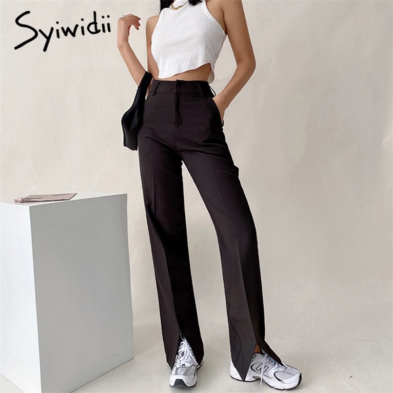 Flare Pants for Women Slit Leg High Street Full Length Straight Streetwear Korean Waist Fashion Plus Size Clothes 210607, Black
Flare Pants for Women Slit Leg High Street Full Length Straight Streetwear Korean Waist Fashion Plus Size Clothes 210607, Black