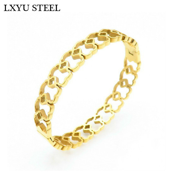 Beautiful Bear Women Bangles Stainless Steel Bracelets Bangles Golden Fashion Jewelry Gifts Q0717
Beautiful Bear Women Bangles Stainless Steel Bracelets Bangles Golden Fashion Jewelry Gifts Q0717