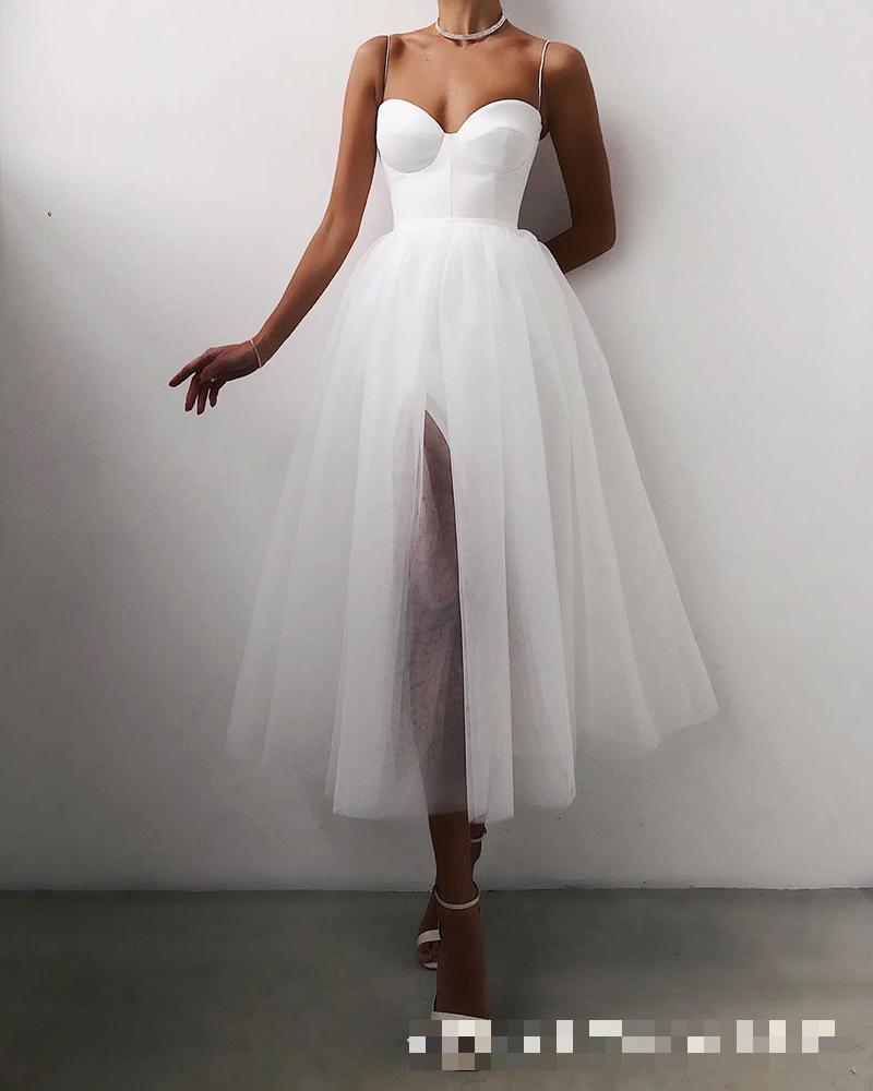 Women Dress Temperament Mesh Party es Sleeveless Backless Sexy Summer es High Waist Split Plus Size 210513