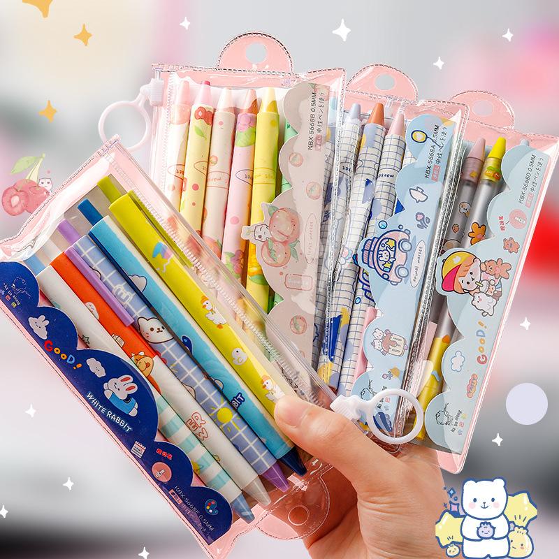 6pcs Naughty Click Type Gel Pen Set Cartoon Girl Pets Animal Fruit Color 0.5mm Roller Ball Pens Writing Office School F238
6pcs Naughty Click Type Gel Pen Set Cartoon Girl Pets Animal Fruit Color 0.5mm Roller Ball Pens Writing Office School F238