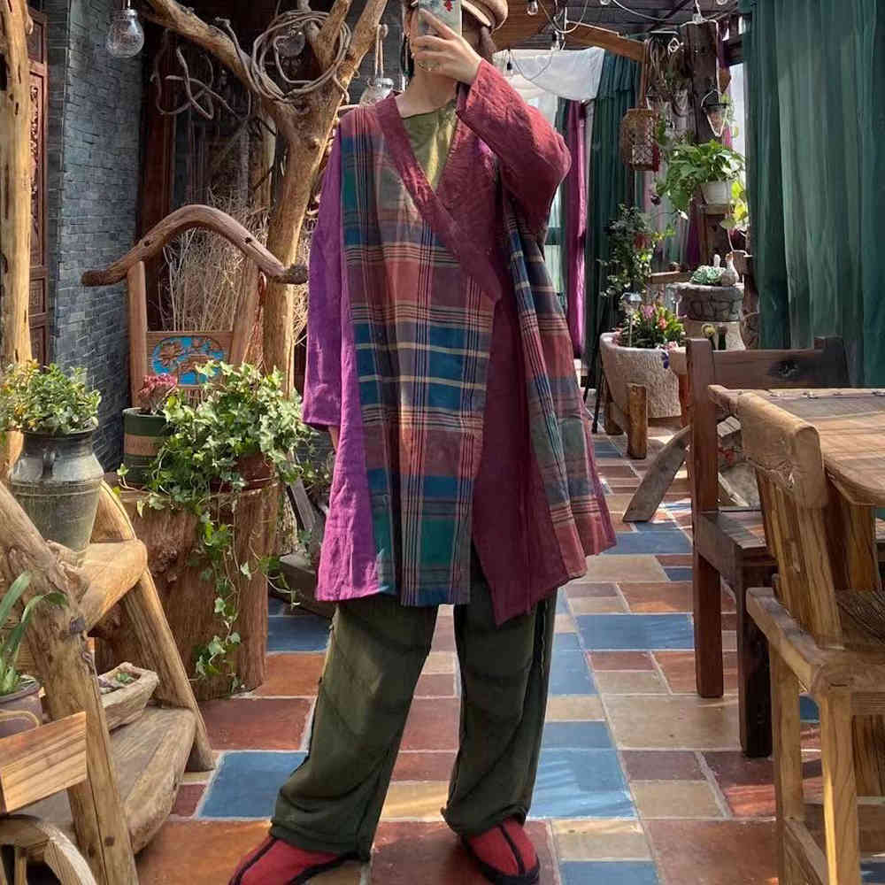 Johnature Women Vintage Patchwork Color Trench Bandage V-Neck Long Sleeve Coats Spring Cotton Linen Female Long Coats 210521, Multi
Johnature Women Vintage Patchwork Color Trench Bandage V-Neck Long Sleeve Coats Spring Cotton Linen Female Long Coats 210521, Multi