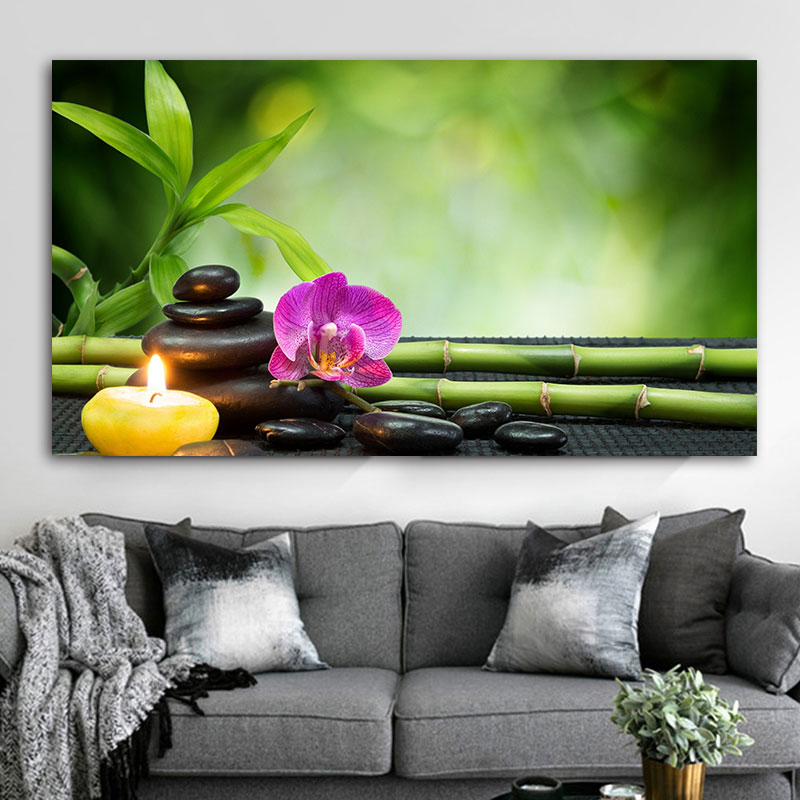 Buddha Statue Posters and Prints Canvas Painting Cuadros Buddhism Bamboo Forest Zen Wall Art Pictures for Living Room Decor
