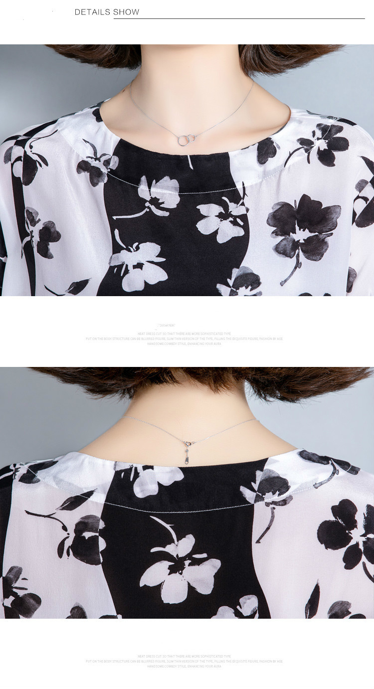 Korean Silk Shirt Women Summer Print Plus Size Office Lady Tops Blusas Mujer De Moda High Quality Blouses Femme 10159 210506