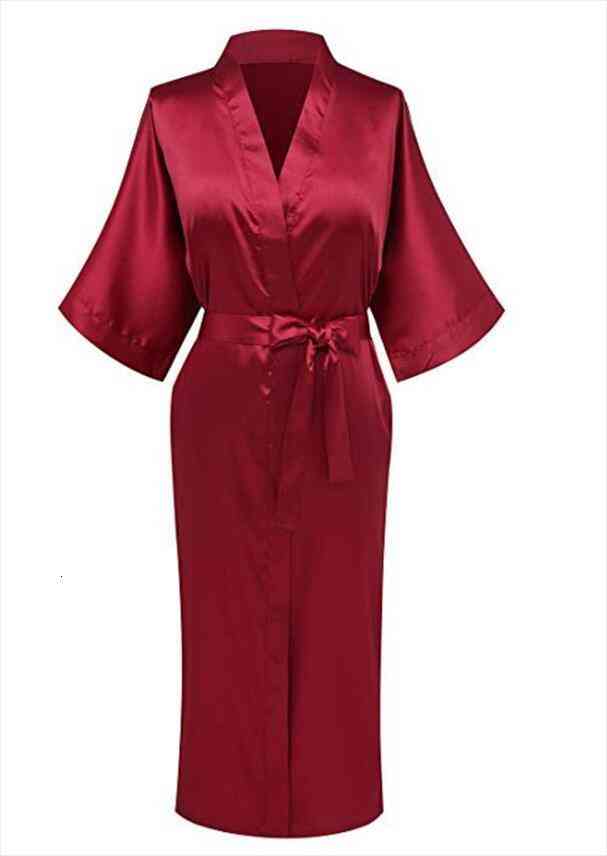 Women Silk Satin Long Wedding Bride Bridesmaid Robe Kimono Robe Feminino Bath Large Size Xxxl Peignoir Femme Sexy Bathrobe, Black;red
Women Silk Satin Long Wedding Bride Bridesmaid Robe Kimono Robe Feminino Bath Large Size Xxxl Peignoir Femme Sexy Bathrobe, Black;red