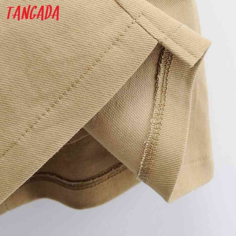 Women Pocket Solid Skirts with Belt Female Casual Mini Skirt 4P06 210416