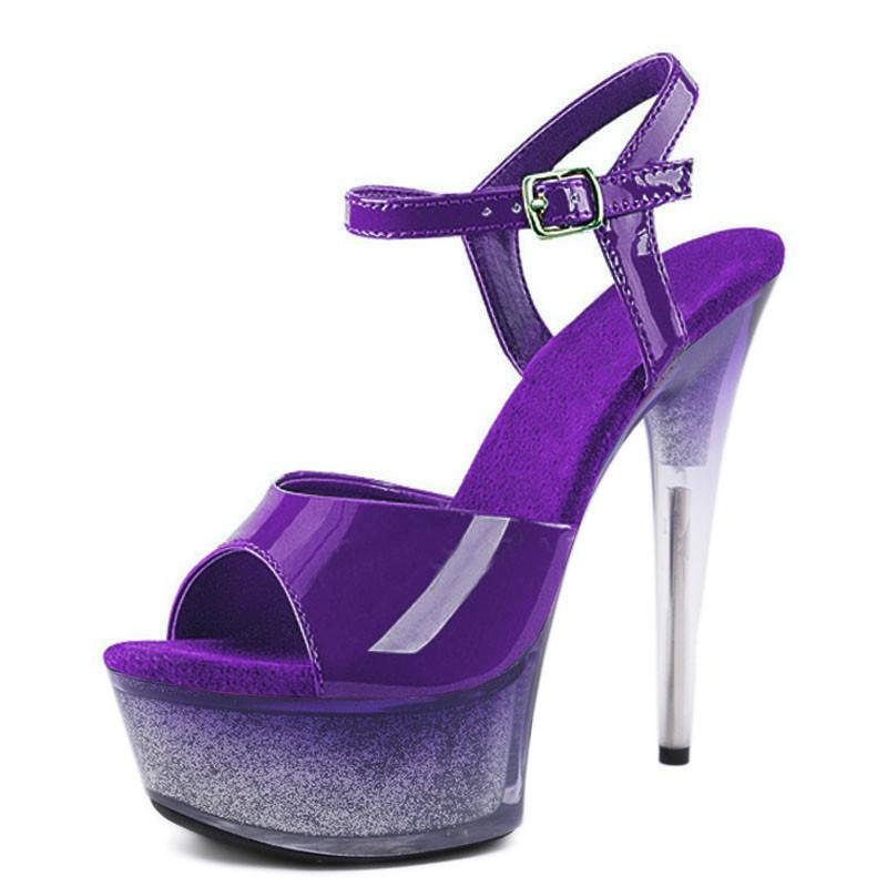 Dress Shoes 15CM Purple Peep Toe Flash Bride High Stripper Heels Platform Sandals Pole Dance Sexy Fetish Party Women Nightclub Model
Dress Shoes 15CM Purple Peep Toe Flash Bride High Stripper Heels Platform Sandals Pole Dance Sexy Fetish Party Women Nightclub Model