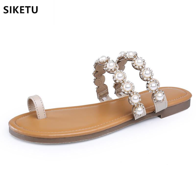 Sandals Women Pinch Casual Bohemian Crystal Gladiator With Pearl Roman Flats Summer Shoes Size35-43, Black
Sandals Women Pinch Casual Bohemian Crystal Gladiator With Pearl Roman Flats Summer Shoes Size35-43, Black