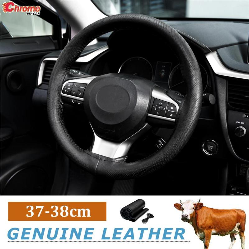 Steering Wheel Covers Black 38cm/15" DIY Genuine Cowhide Leather Cover Breathable Anti-slip With Needles Thread Car Protector Universal
Steering Wheel Covers Black 38cm/15" DIY Genuine Cowhide Leather Cover Breathable Anti-slip With Needles Thread Car Protector Universal