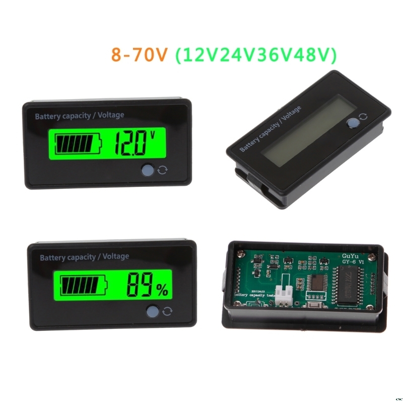 Battery Display 8-70V Lcd Acid Lead Lithium Battery Capacity Indicator Voltage Tester GY-6D