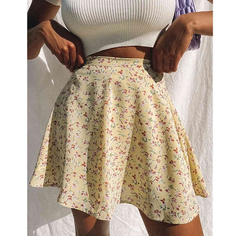 Vintage Floral Print Chiffon Mini Skirts for Women Zipper High Waist Summer Boho Skirt 210521, Yellow
Vintage Floral Print Chiffon Mini Skirts for Women Zipper High Waist Summer Boho Skirt 210521, Yellow