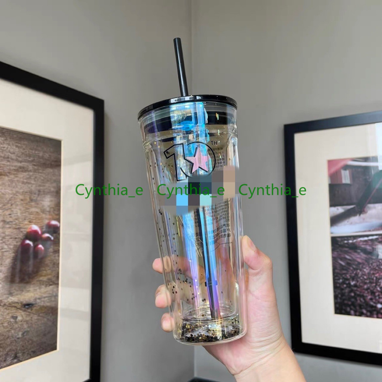 Starbucks 10th Anniversary Cool Black Glass Mugs Double Straw Cups Coffee Cup Summer Cold Drink Ice Mug, Customize
Starbucks 10th Anniversary Cool Black Glass Mugs Double Straw Cups Coffee Cup Summer Cold Drink Ice Mug, Customize