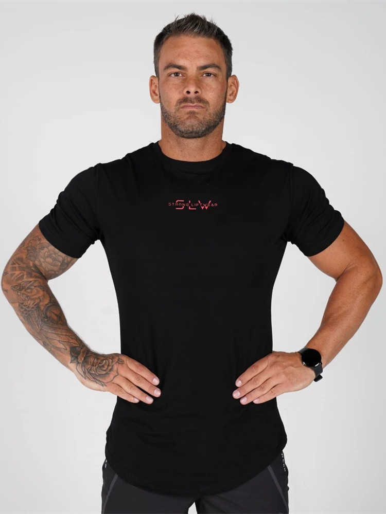 Men's Gyms T Shirt Muscle Fitness Work Out Bodybuilding Streetwear rends Sporting Men ees ops 210629