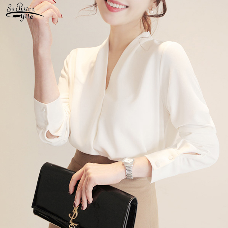 Korean Casual Women Tops Long Sleeve V-neck Solid Elegant Women Blouses Loose Women Chiffon Shirts Blusas Mujer 6077 50 210518, Blue
Korean Casual Women Tops Long Sleeve V-neck Solid Elegant Women Blouses Loose Women Chiffon Shirts Blusas Mujer 6077 50 210518, Blue