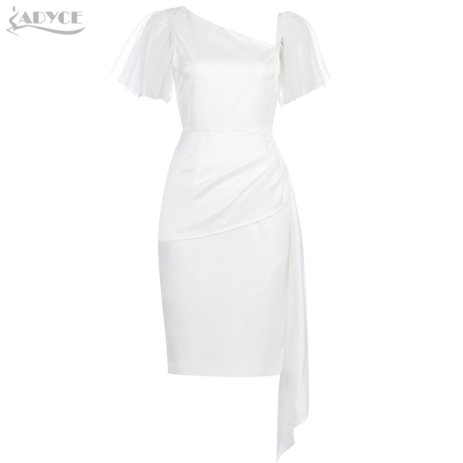 Summer Women Elegant White Lace Party Midi Dress Sexy Short Sleeve Celebrity Evening Runway Casual Club Dresses 210423