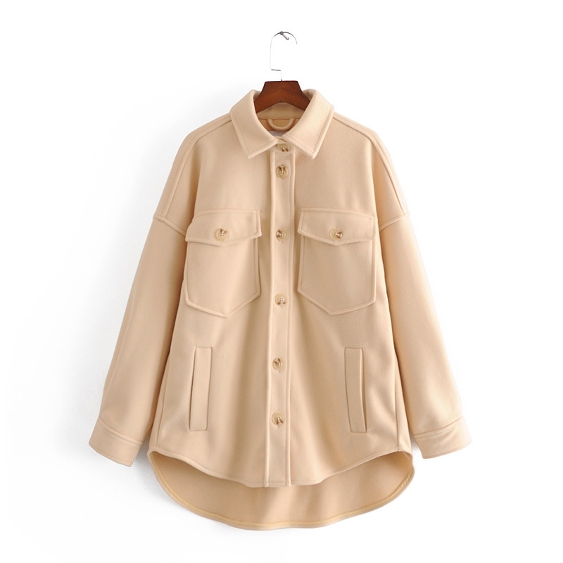 Autumn and Winter Women Oversize Woolen Shirts Loose Lapel Blouse Coat Long Sleeve Ladies Solid jacket 210607, Apricot
Autumn and Winter Women Oversize Woolen Shirts Loose Lapel Blouse Coat Long Sleeve Ladies Solid jacket 210607, Apricot