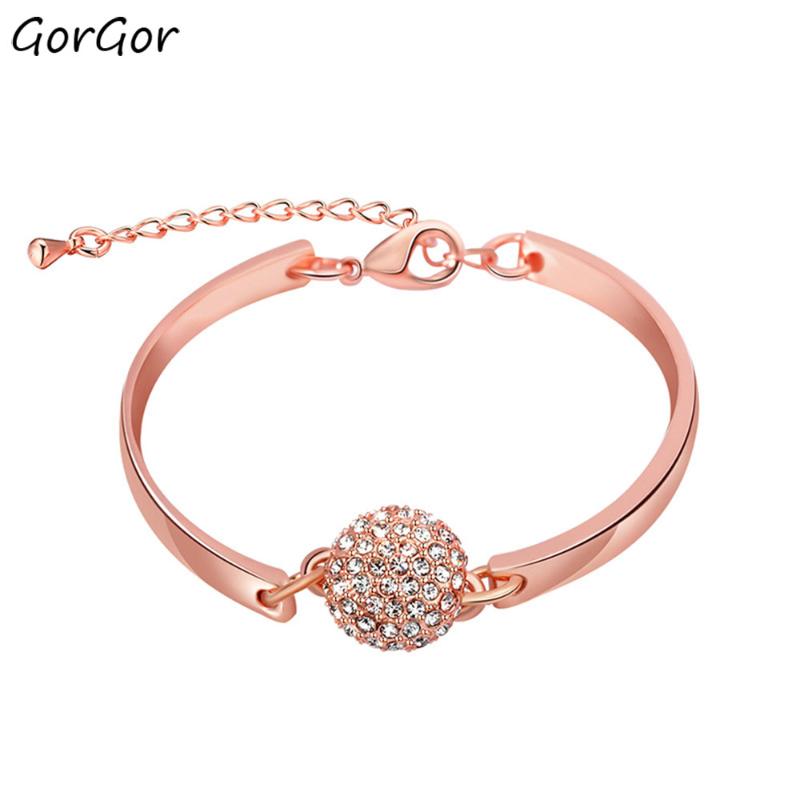 Charm Bracelets GorGor Women Alloy Material Pattern Rose Gold Plated Crystal Ball Exquisite Temperament Birthday Jewelry 20603478134b, Golden;silver
Charm Bracelets GorGor Women Alloy Material Pattern Rose Gold Plated Crystal Ball Exquisite Temperament Birthday Jewelry 20603478134b, Golden;silver