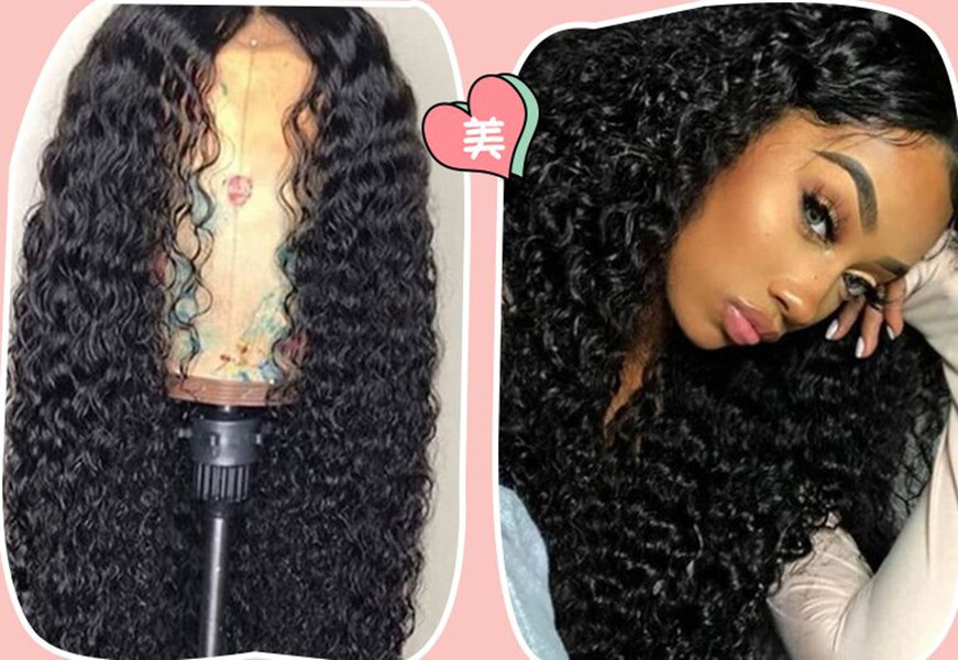Ishow Fashion 24 inch Human Hair Wigs Women in a long curly wig and a small curly wave Light brown dark brownNatural Color