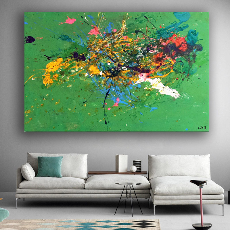HD Print Abstract Art Modern Canvas Painting Printed on Canvas Abstract Green Painting Wall Picture Prints Poster