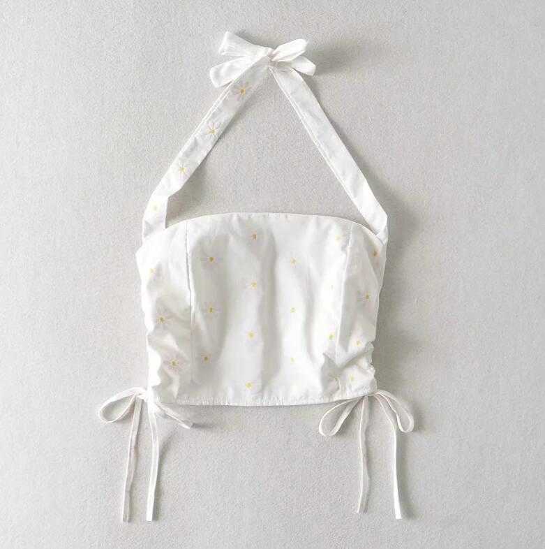 Harajuku Sexy Check Plaid Crop Tops Women Elastic Halter Slash Neck Drawstring Tops 210625