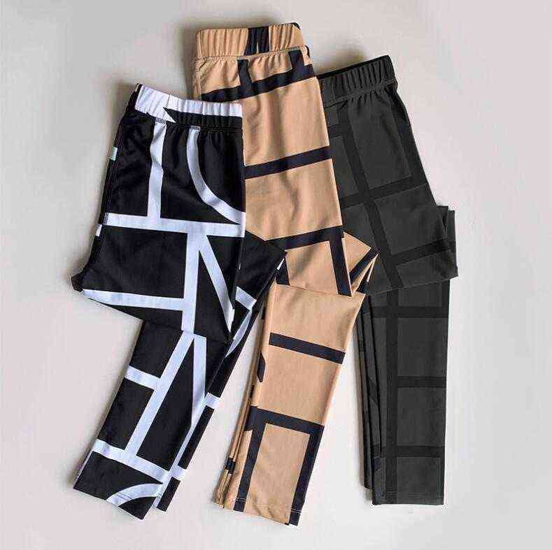 Women High Stretch Leggings Geometric Stripe Ladies Fashion Legging Slim Pants 211215