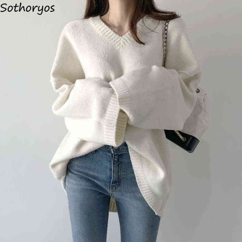 V-neck Pullovers Solid Long Sleeve Loose All-match Knitwear Students All-match Harajuku Sweater Korean White Ulzzang Soft Winter Y1110
V-neck Pullovers Solid Long Sleeve Loose All-match Knitwear Students All-match Harajuku Sweater Korean White Ulzzang Soft Winter Y1110