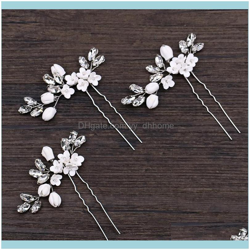 Jewelry1Pcs Hair Pins Crystal White Flower Jewelry For Women Bridal Wedding Headpiece Noiva Aessories Pin Clip Clips & Barrettes Drop Delive
Jewelry1Pcs Hair Pins Crystal White Flower Jewelry For Women Bridal Wedding Headpiece Noiva Aessories Pin Clip Clips & Barrettes Drop Delive