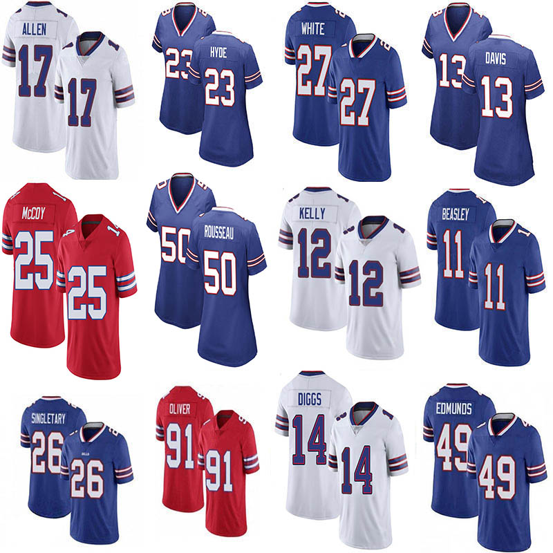17 Josh Allen 14 Stefon Diggs 50 Gregory Rousseau Football Jersey 11 Cole Beasley 58 Matt Milano Tre'Davious White Ed Oliver Mens Womens Youth Buffalo Custom Bill
17 Josh Allen 14 Stefon Diggs 50 Gregory Rousseau Football Jersey 11 Cole Beasley 58 Matt Milano Tre'Davious White Ed Oliver Mens Womens Youth Buffalo Custom Bill