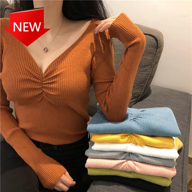 Women's Sweaters Knitted Pullover Jumper Chic Soft Korean Slim Long Sleeve Female Basic Top 2021 Sexy V Neck Women Sweater Autumn, White;black
Women's Sweaters Knitted Pullover Jumper Chic Soft Korean Slim Long Sleeve Female Basic Top 2021 Sexy V Neck Women Sweater Autumn, White;black