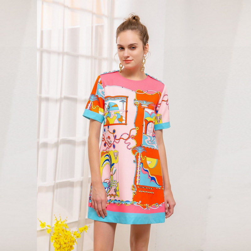 727 XL 2021 Brand Same High Quality Summer Crew Neck Short Sleeve beads Pink Flora Print Party Dress Fashion Womens Clothes as, Customize
727 XL 2021 Brand Same High Quality Summer Crew Neck Short Sleeve beads Pink Flora Print Party Dress Fashion Womens Clothes as, Customize