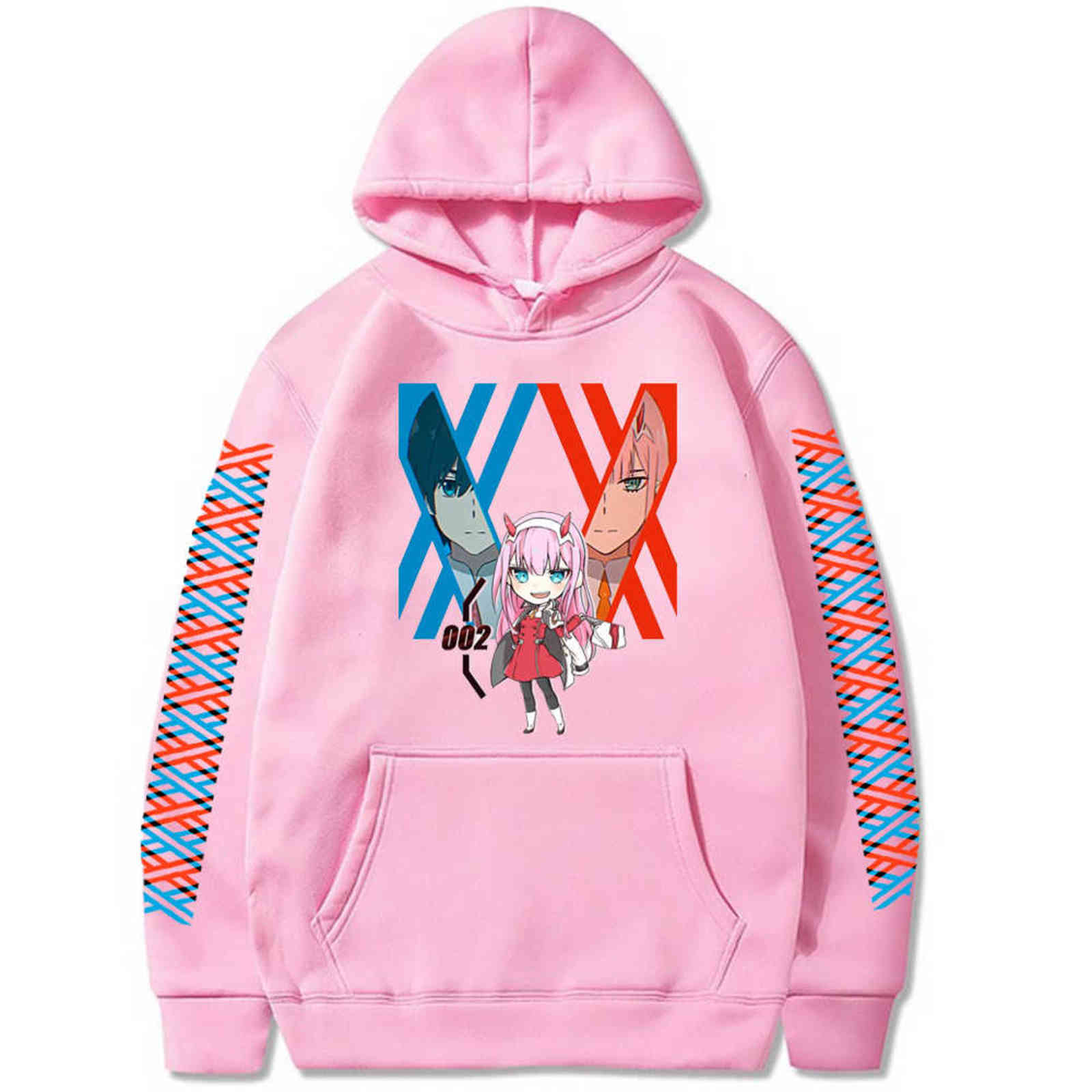 Darling In The Franxx Anime Harajuku Zero TWO Beautiful Girl Print Hoodie Men Tops Loose Autumn Winter Sweatshirt Hoody Hoodies Y1120