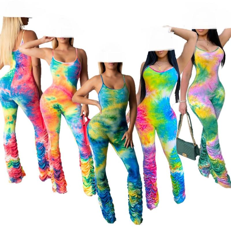 Women's Jumpsuits & Rompers Women Sleeveless Tie Dye Print Skinny Spaghetti Strap Bodycon Long Stacked Bell Bottom Flare Jumpsuit Romper One, Black;white
Women's Jumpsuits & Rompers Women Sleeveless Tie Dye Print Skinny Spaghetti Strap Bodycon Long Stacked Bell Bottom Flare Jumpsuit Romper One, Black;white