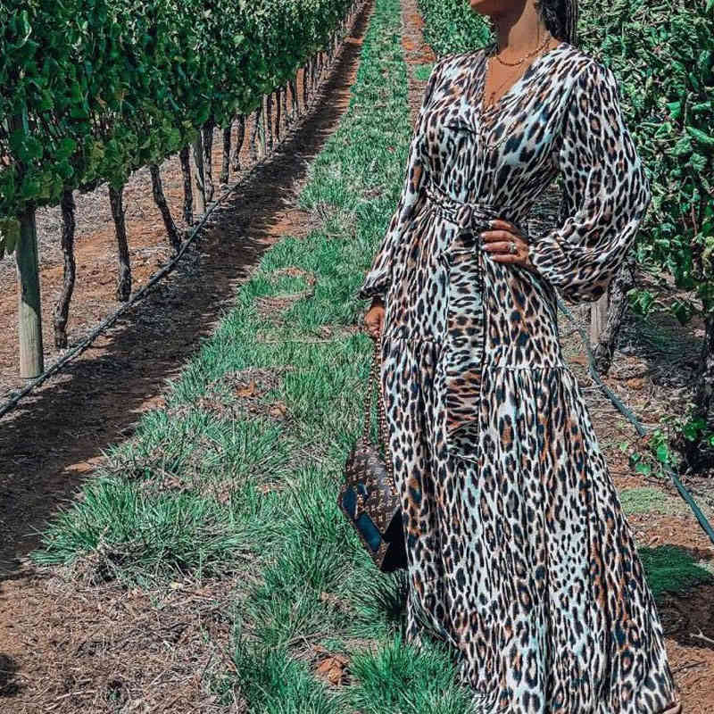 Sexy Leopard Print Bikini Cover-ups Cross Open Back Long Sleeve Summer Dress Women Beach Wear Swim Suit Cover Up A890 210420