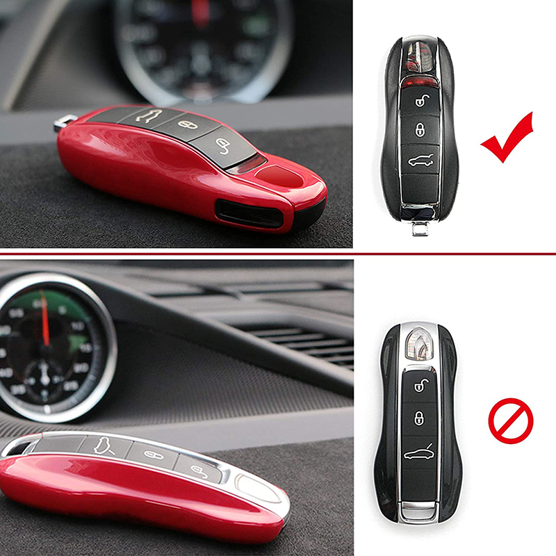 Auto Remote Key Buttons Cover Keys Fob Center Rubber Protectors Keyless Entry Button Skin Jacket For Cayenne Manca Car Control Accessories