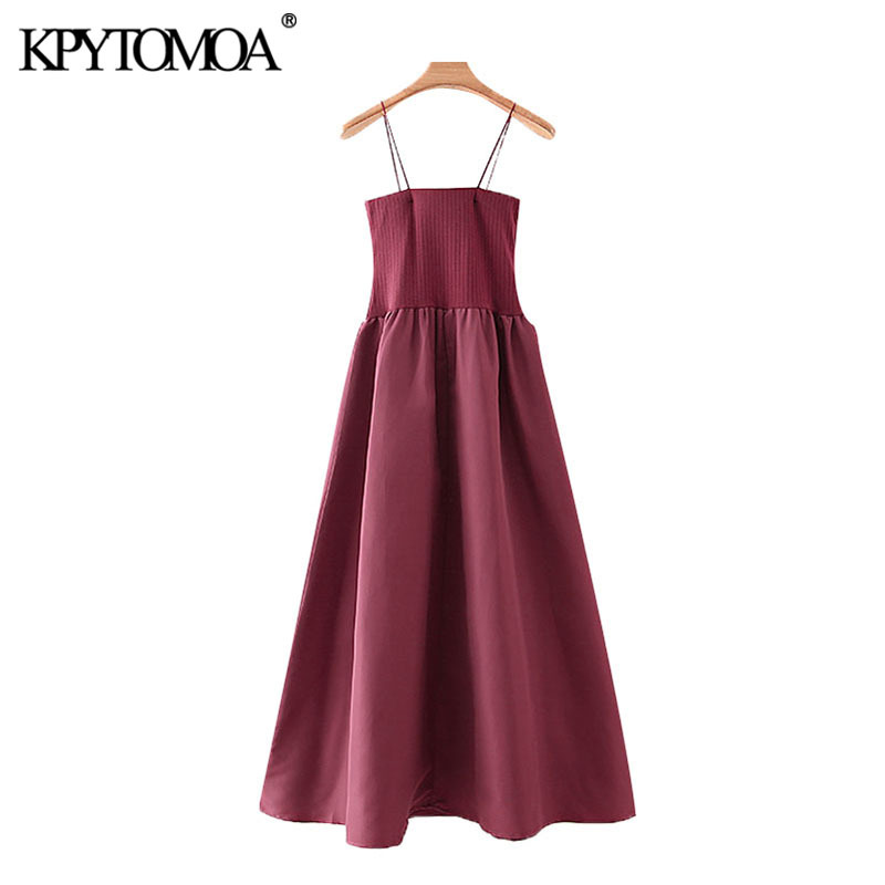 Women Chic Fashion Patchwork Fitted Midi Dress Backless Thin Straps Female Dresses Vestidos Mujer 210420