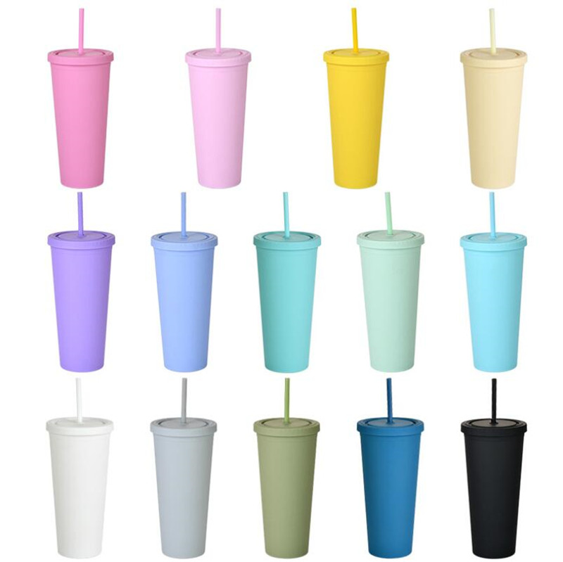 22OZ Water Bottles TUMBLERS Matte Colored Acrylic Tumbler with Lids and Straws Double Wall Plastic Resuable Cup
22OZ Water Bottles TUMBLERS Matte Colored Acrylic Tumbler with Lids and Straws Double Wall Plastic Resuable Cup