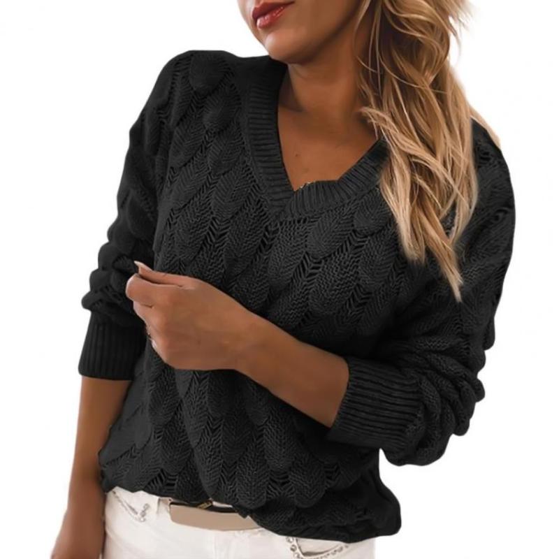 Women's Sweaters Fashion Trend Women Knitted Sweater V-neck Pullover Feather Pattern Loose Clothes Cotton Long Sleeve For Date Top, White;black
Women's Sweaters Fashion Trend Women Knitted Sweater V-neck Pullover Feather Pattern Loose Clothes Cotton Long Sleeve For Date Top, White;black