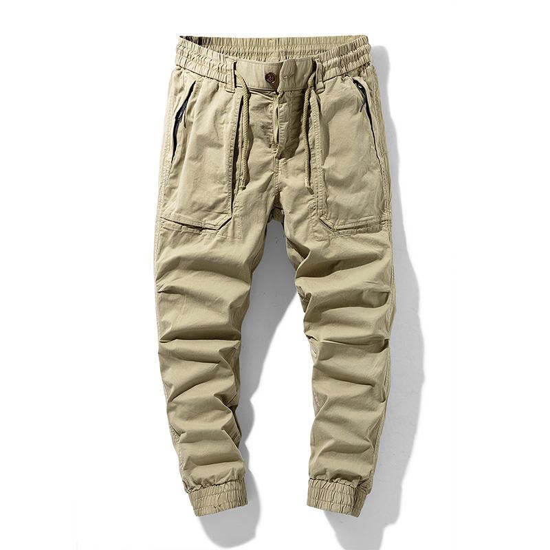 Men's Pants Trousers Cargo Men Summer Pure Cotton Lightweight Thin Casual Work Wear 2021