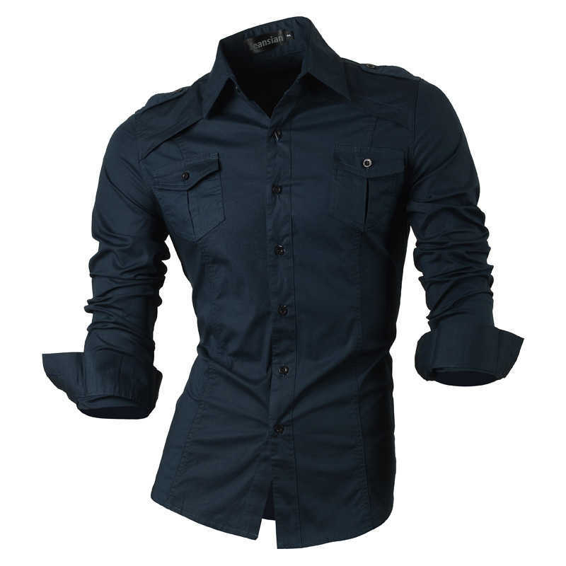jeansian Spring Autumn Features Shirts Men Casual Jeans Shirt Arrival Long Sleeve Slim Fit Male 8001 210721