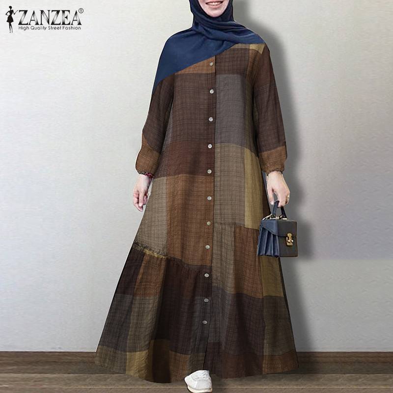 Women Dubai Abaya Turkey Hijab Dress ZANZEA Vintage Floral Printed Sundress Autumn Long Sleeve Loose Maxi Long Vestido Kaftan, A-black
Women Dubai Abaya Turkey Hijab Dress ZANZEA Vintage Floral Printed Sundress Autumn Long Sleeve Loose Maxi Long Vestido Kaftan, A-black