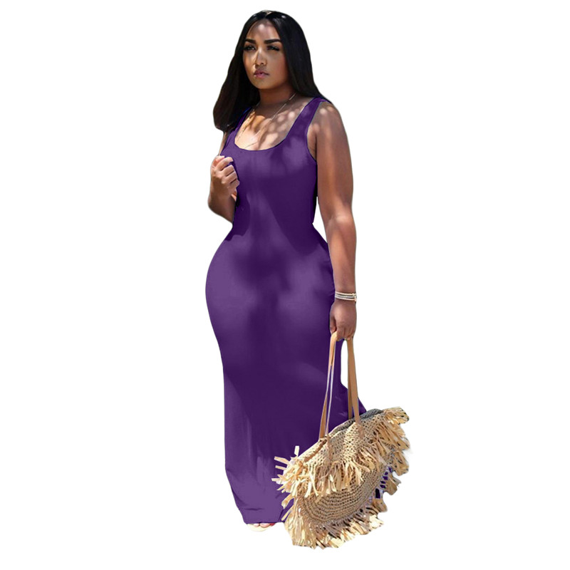 New Summer Clothes Women Maxi Dresses Sleeveless tank SKirts Solid color bodycon dress Beautiful Plus size S-white black long skirt skinny packaged hi